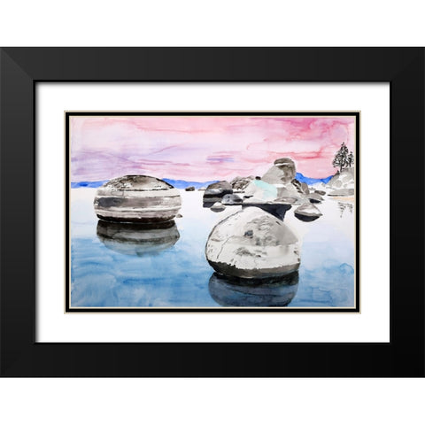 Speedboat Beach, Lake Tahoe Black Modern Wood Framed Art Print with Double Matting by Derr, Wynn