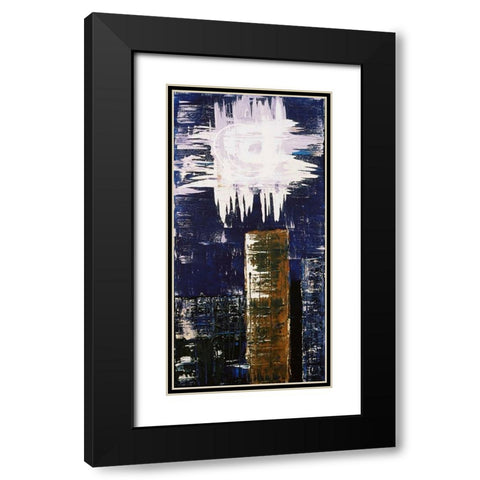 Spiral Moon Black Modern Wood Framed Art Print with Double Matting by Clement, Diane