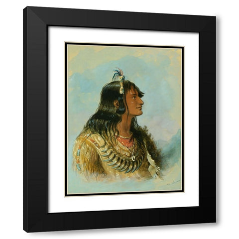 Ma wo ma Black Modern Wood Framed Art Print with Double Matting by Miller, Alfred Jacob