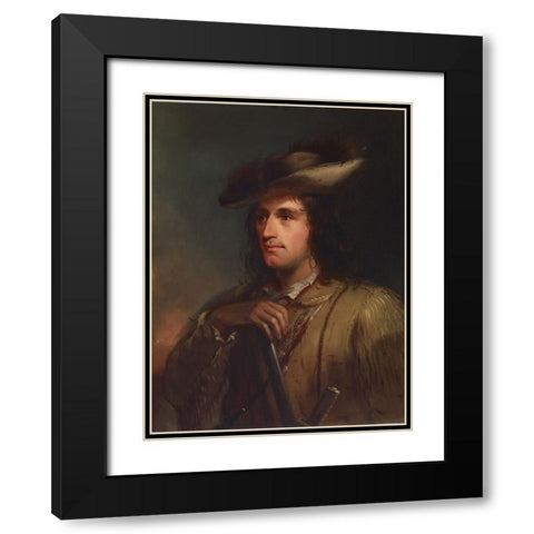 Portrait of Antoine Black Modern Wood Framed Art Print with Double Matting by Miller, Alfred Jacob