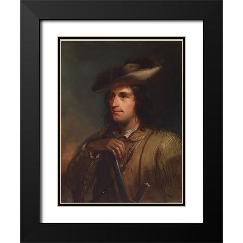 Portrait of Antoine Black Modern Wood Framed Art Print with Double Matting by Miller, Alfred Jacob