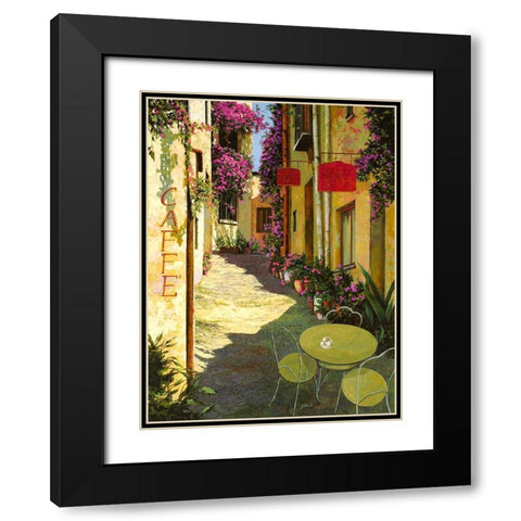 Caffe Piccolo il covo Black Modern Wood Framed Art Print with Double Matting by Borelli, Guido