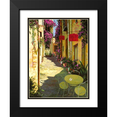 Caffe Piccolo il covo Black Modern Wood Framed Art Print with Double Matting by Borelli, Guido