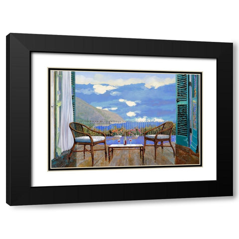 Aperitivo al Tramonto Black Modern Wood Framed Art Print with Double Matting by Borelli, Guido