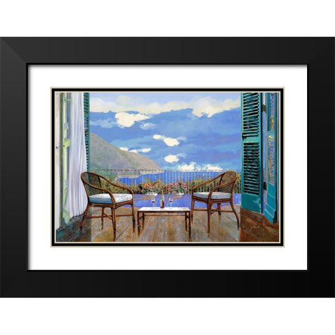 Aperitivo al Tramonto Black Modern Wood Framed Art Print with Double Matting by Borelli, Guido