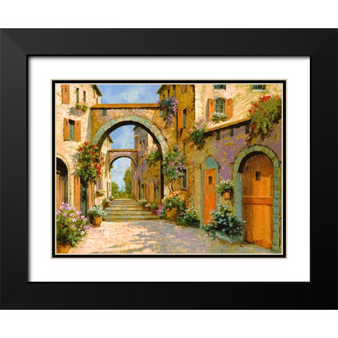 Le Porte Rosse Sulla Strada Black Modern Wood Framed Art Print with Double Matting by Borelli, Guido