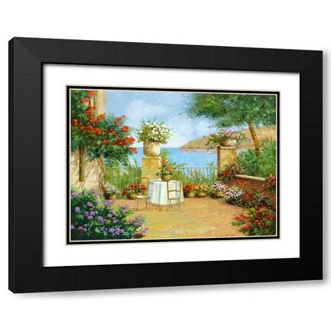 il Tavolo sulla Terrazza Black Modern Wood Framed Art Print with Double Matting by Borelli, Guido