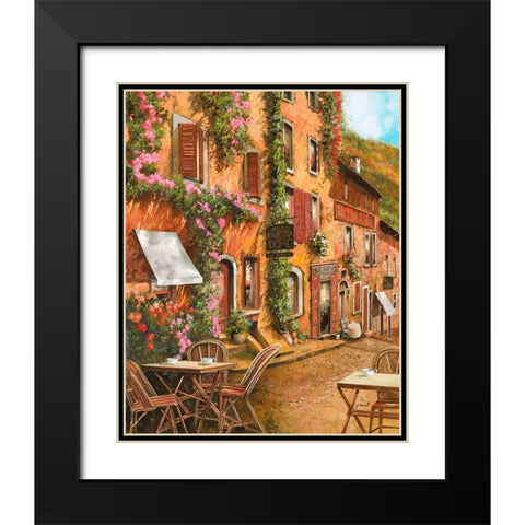 Il Bar Sulla Discesa Black Modern Wood Framed Art Print with Double Matting by Borelli, Guido