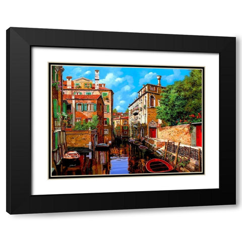 Luce A Venezia Black Modern Wood Framed Art Print with Double Matting by Borelli, Guido