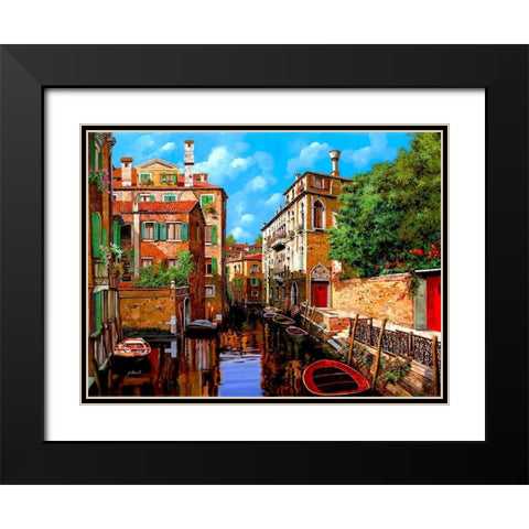 Luce A Venezia Black Modern Wood Framed Art Print with Double Matting by Borelli, Guido