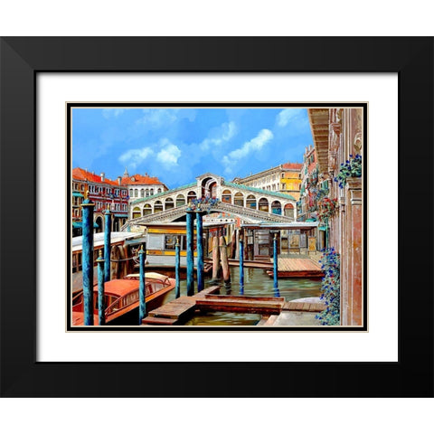 Rialto DallAltro Lato Black Modern Wood Framed Art Print with Double Matting by Borelli, Guido