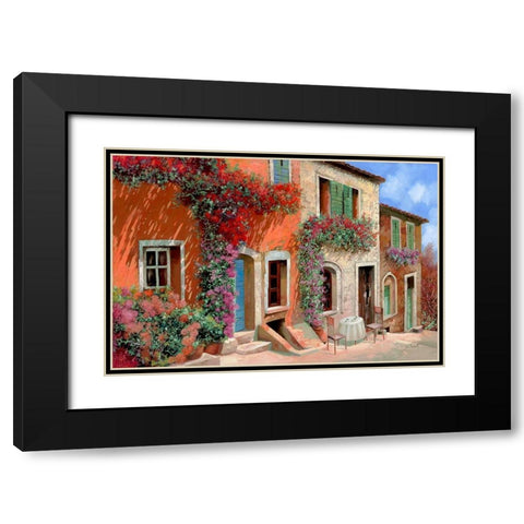 Colazione al Sole Black Modern Wood Framed Art Print with Double Matting by Borelli, Guido