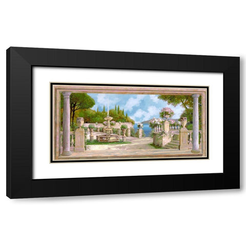 La Fontana eII Black Modern Wood Framed Art Print with Double Matting by Borelli, Guido