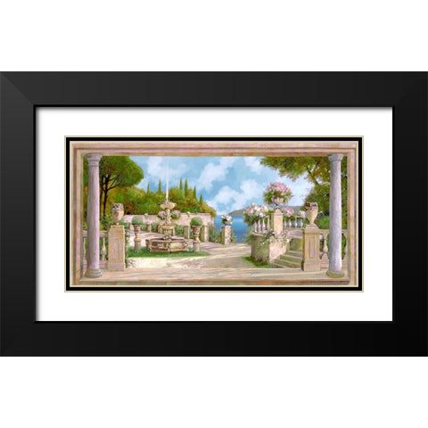 La Fontana eII Black Modern Wood Framed Art Print with Double Matting by Borelli, Guido