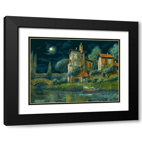 Notte Nera Black Modern Wood Framed Art Print with Double Matting by Borelli, Guido