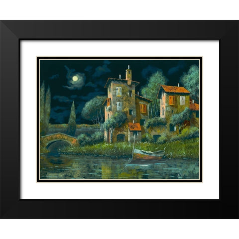 Notte Nera Black Modern Wood Framed Art Print with Double Matting by Borelli, Guido