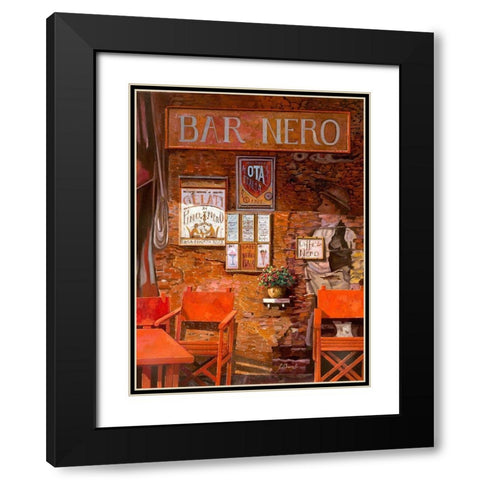 caffe nero Black Modern Wood Framed Art Print with Double Matting by Borelli, Guido