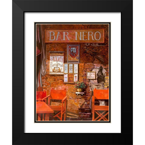 caffe nero Black Modern Wood Framed Art Print with Double Matting by Borelli, Guido