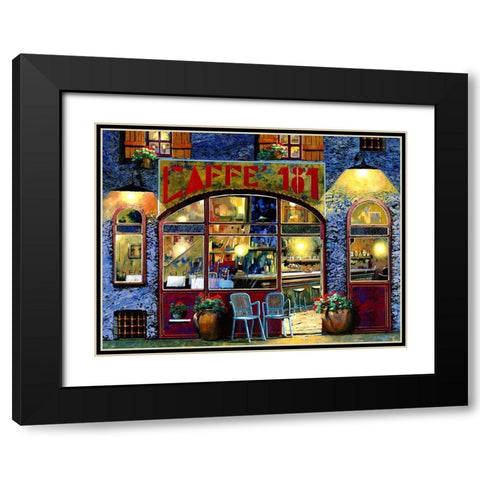 caffe 181 Black Modern Wood Framed Art Print with Double Matting by Borelli, Guido