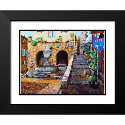 Rue du Bresc Black Modern Wood Framed Art Print with Double Matting by Borelli, Guido