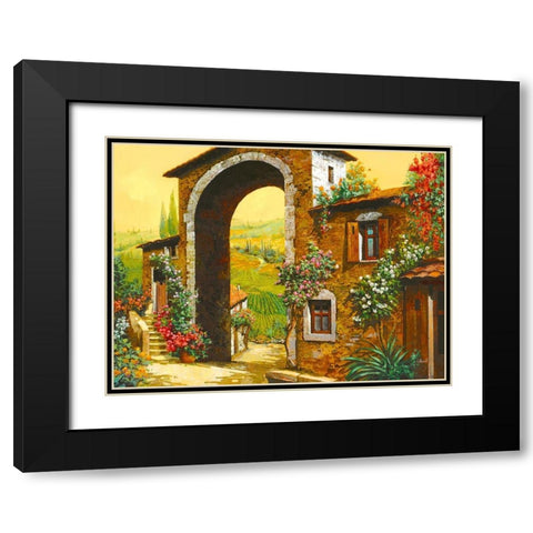 arco di paese Black Modern Wood Framed Art Print with Double Matting by Borelli, Guido