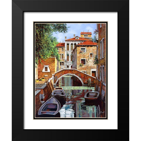 riflessi di venezia Black Modern Wood Framed Art Print with Double Matting by Borelli, Guido