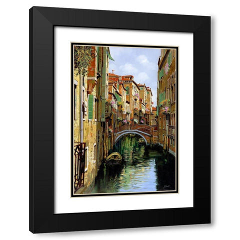 I ponti di venezia Black Modern Wood Framed Art Print with Double Matting by Borelli, Guido