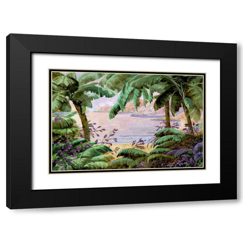 Jungla al Mare Black Modern Wood Framed Art Print with Double Matting by Borelli, Guido