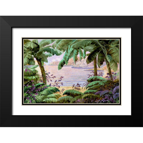 Jungla al Mare Black Modern Wood Framed Art Print with Double Matting by Borelli, Guido