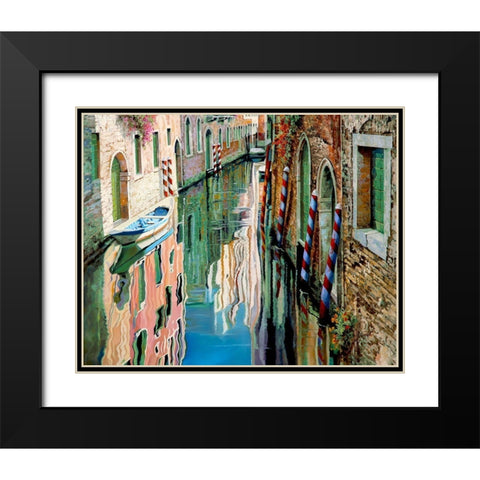 Riflessi Colorati Black Modern Wood Framed Art Print with Double Matting by Borelli, Guido