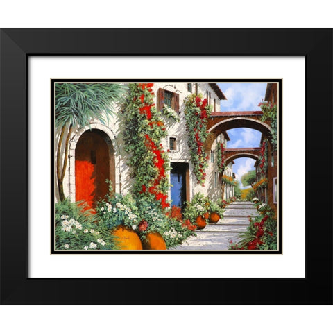 Porta Rossa Porta Blu Black Modern Wood Framed Art Print with Double Matting by Borelli, Guido