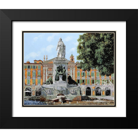 Place Garibaldi in Nice Black Modern Wood Framed Art Print with Double Matting by Borelli, Guido