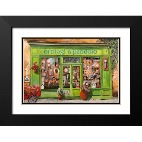 Orologi a Pendolo Black Modern Wood Framed Art Print with Double Matting by Borelli, Guido