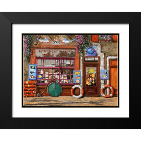 Lezione di Acquario Black Modern Wood Framed Art Print with Double Matting by Borelli, Guido