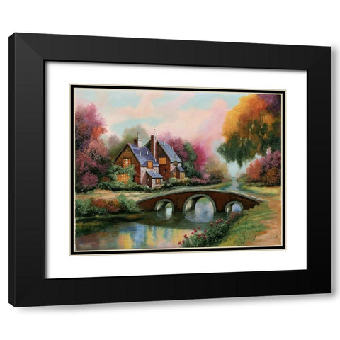 Ponticello a colori Black Modern Wood Framed Art Print with Double Matting by Borelli, Guido