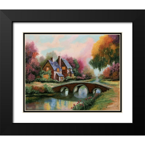 Ponticello a colori Black Modern Wood Framed Art Print with Double Matting by Borelli, Guido