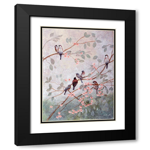 Decorazione con altri 8 uccelli Black Modern Wood Framed Art Print with Double Matting by Borelli, Guido