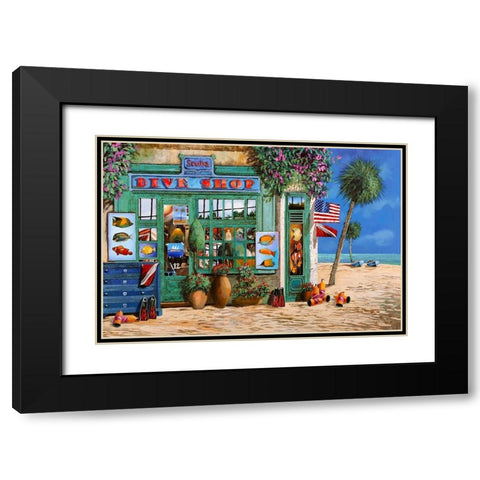 Terzo Scuba Black Modern Wood Framed Art Print with Double Matting by Borelli, Guido