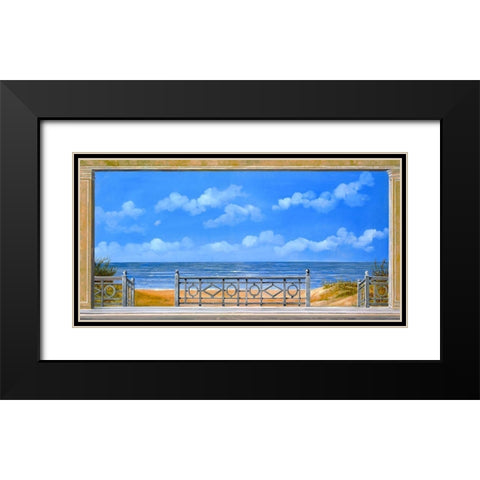 il Mare e la Balaustra Black Modern Wood Framed Art Print with Double Matting by Borelli, Guido