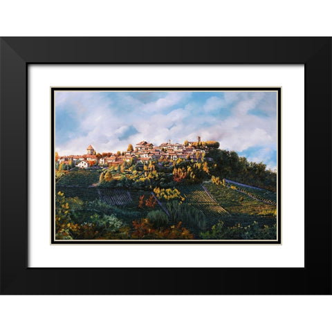 Verduno Black Modern Wood Framed Art Print with Double Matting by Borelli, Guido