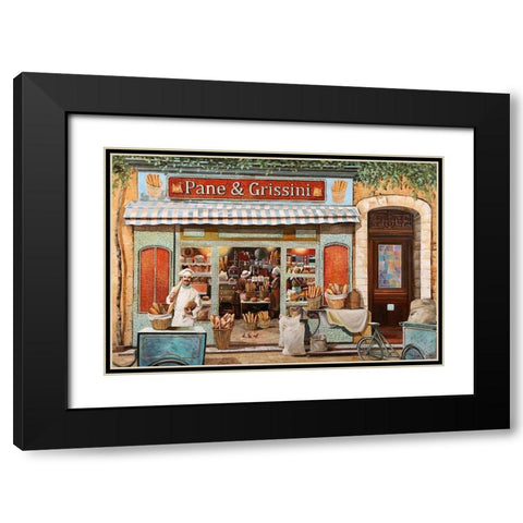 Pane and Grissini Black Modern Wood Framed Art Print with Double Matting by Borelli, Guido