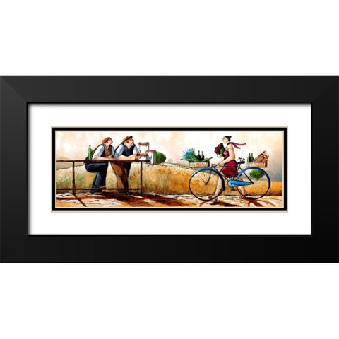 Delivery II Black Modern Wood Framed Art Print with Double Matting by West, Ronald