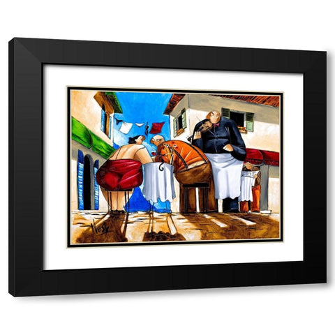 The Big Date Black Modern Wood Framed Art Print with Double Matting by West, Ronald