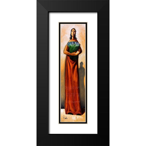 Tall Lady V Black Modern Wood Framed Art Print with Double Matting by West, Ronald