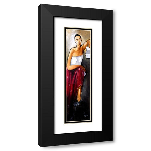 Tall Lady VI Black Modern Wood Framed Art Print with Double Matting by West, Ronald