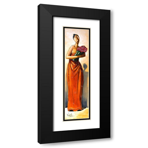 Tall Lady III Black Modern Wood Framed Art Print with Double Matting by West, Ronald