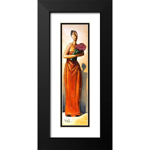 Tall Lady III Black Modern Wood Framed Art Print with Double Matting by West, Ronald