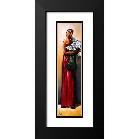 Tall Lady IV Black Modern Wood Framed Art Print with Double Matting by West, Ronald