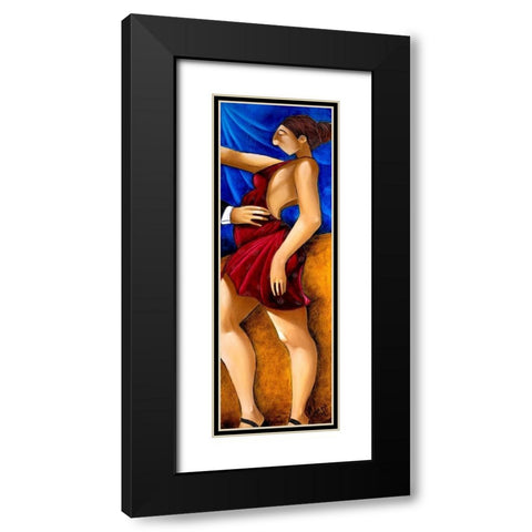 Tango I Black Modern Wood Framed Art Print with Double Matting by West, Ronald
