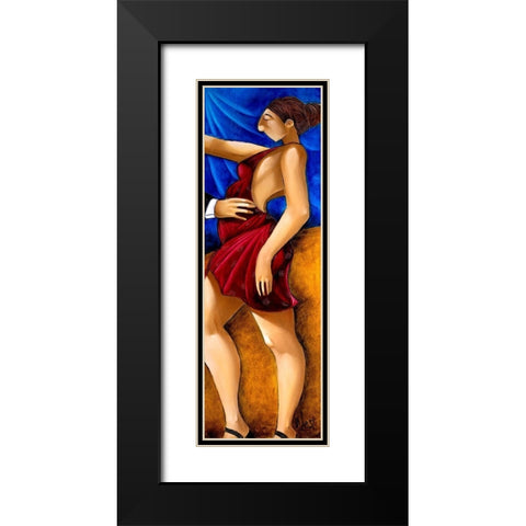 Tango I Black Modern Wood Framed Art Print with Double Matting by West, Ronald